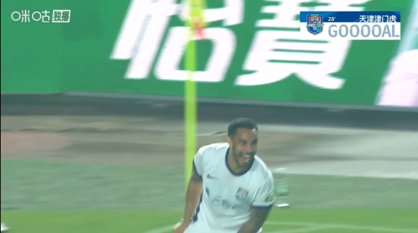 这球帅！谢蒂内接角球直接凌空斩破门，津门虎客场1-0领先河南